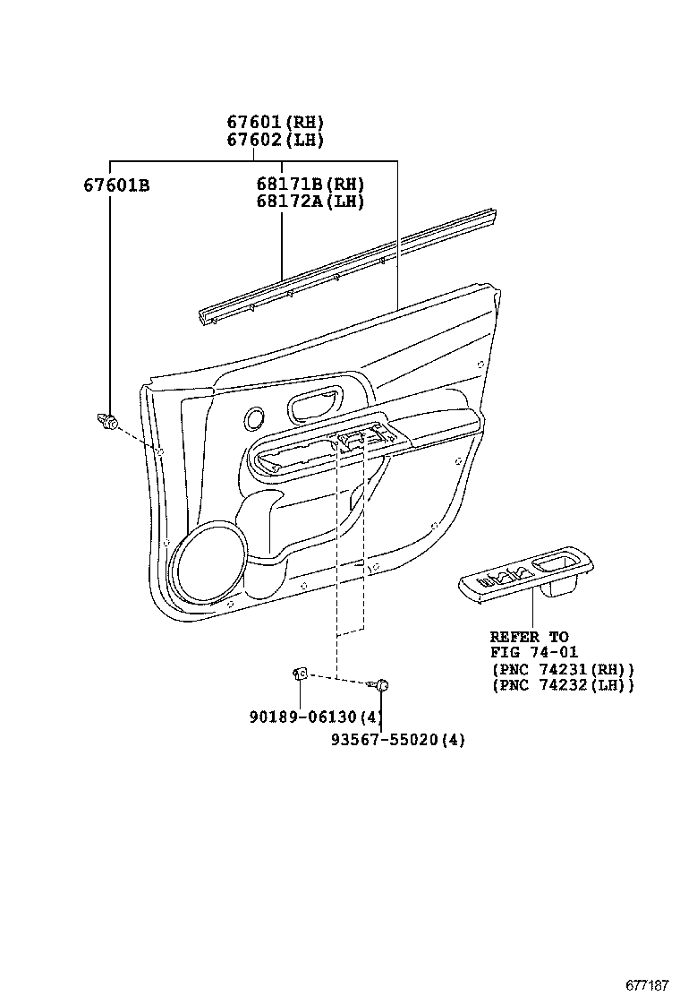  PRIUS C |  FRONT DOOR PANEL GLASS