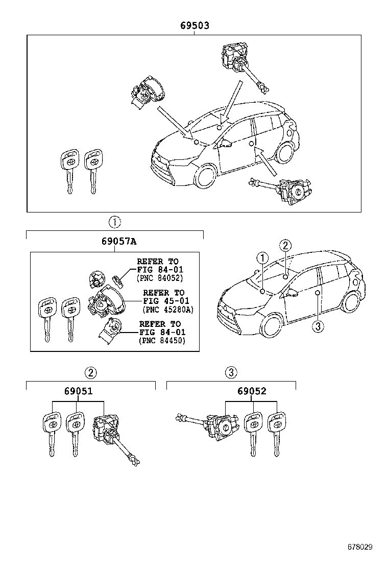  YARIS |  LOCK CYLINDER SET