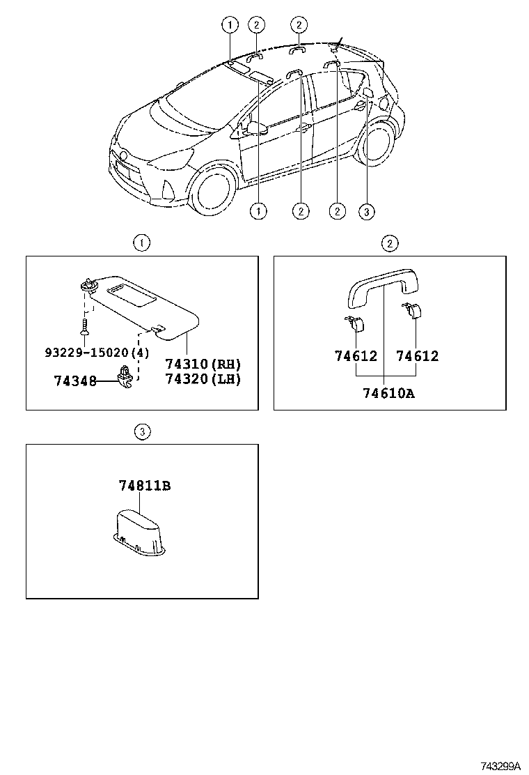  PRIUS C |  ARMREST VISOR