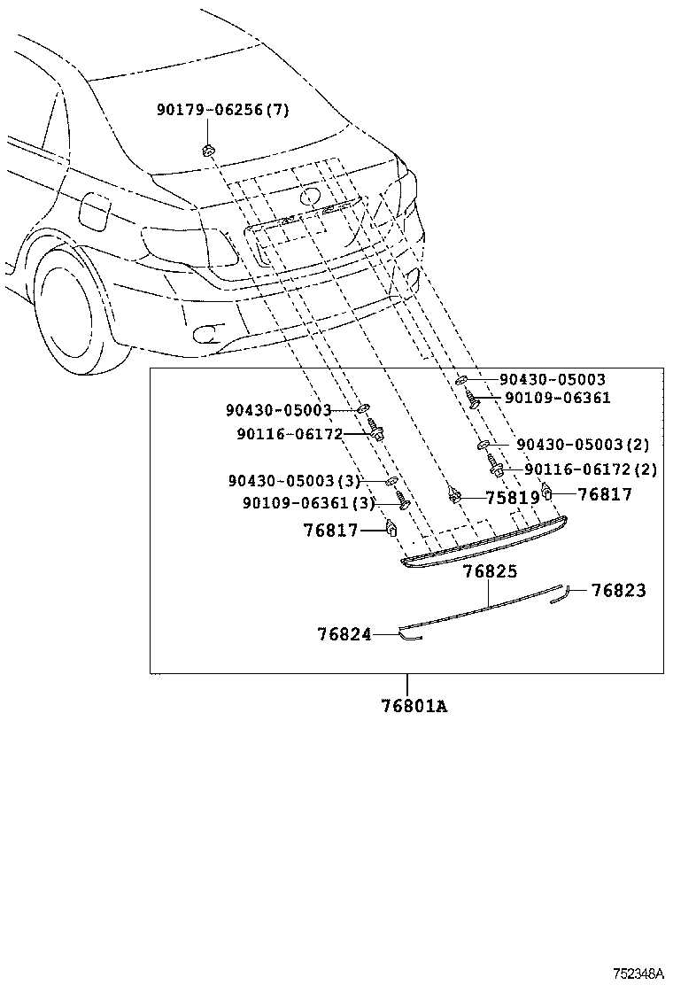  COROLLA |  REAR MOULDING