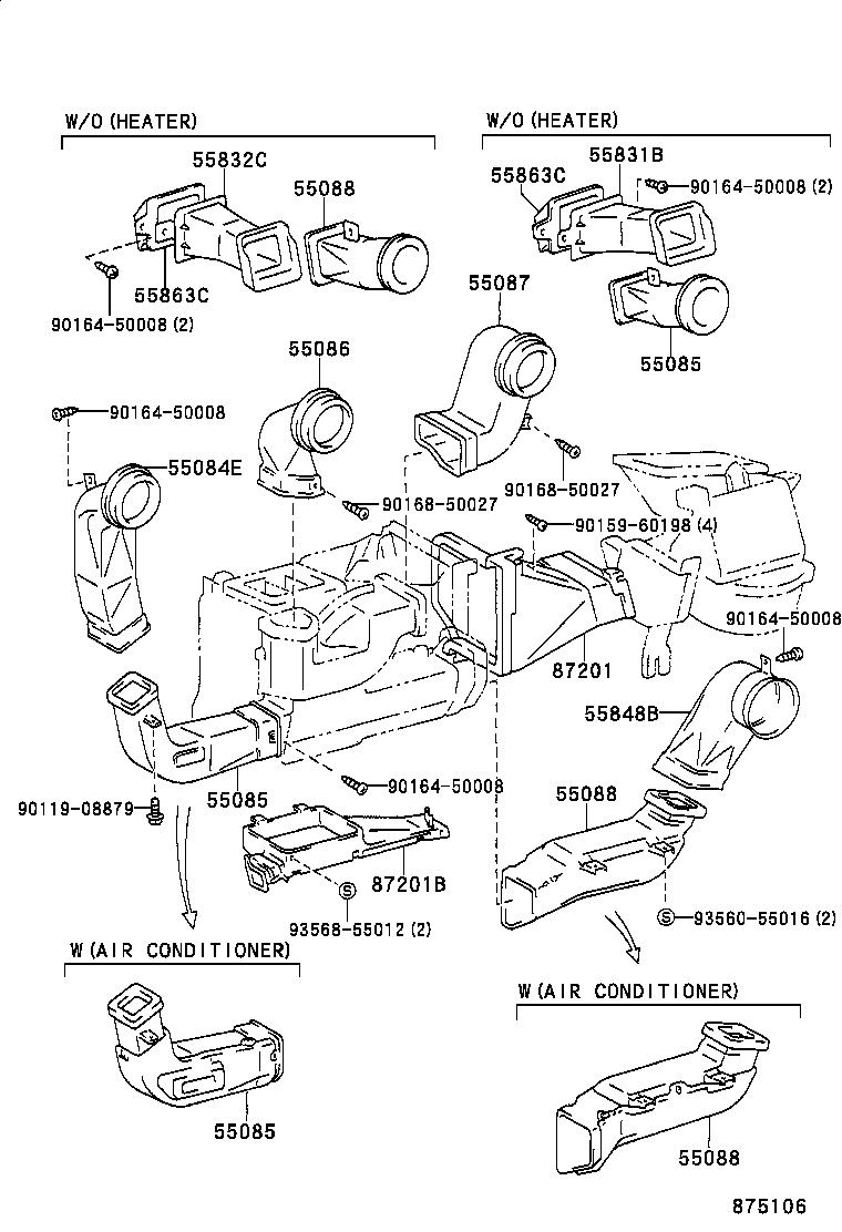  LAND CRUISER 70 |  HEATING AIR CONDITIONING CONTROL AIR DUCT