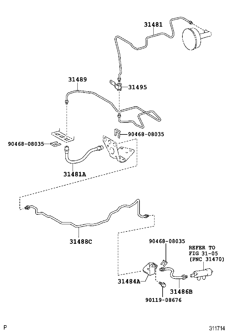  DYNA |  CLUTCH PEDAL FLEXIBLE HOSE