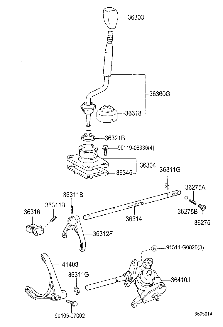  LAND CRUISER 90 |  TRANSFER LEVER SHIFT ROD