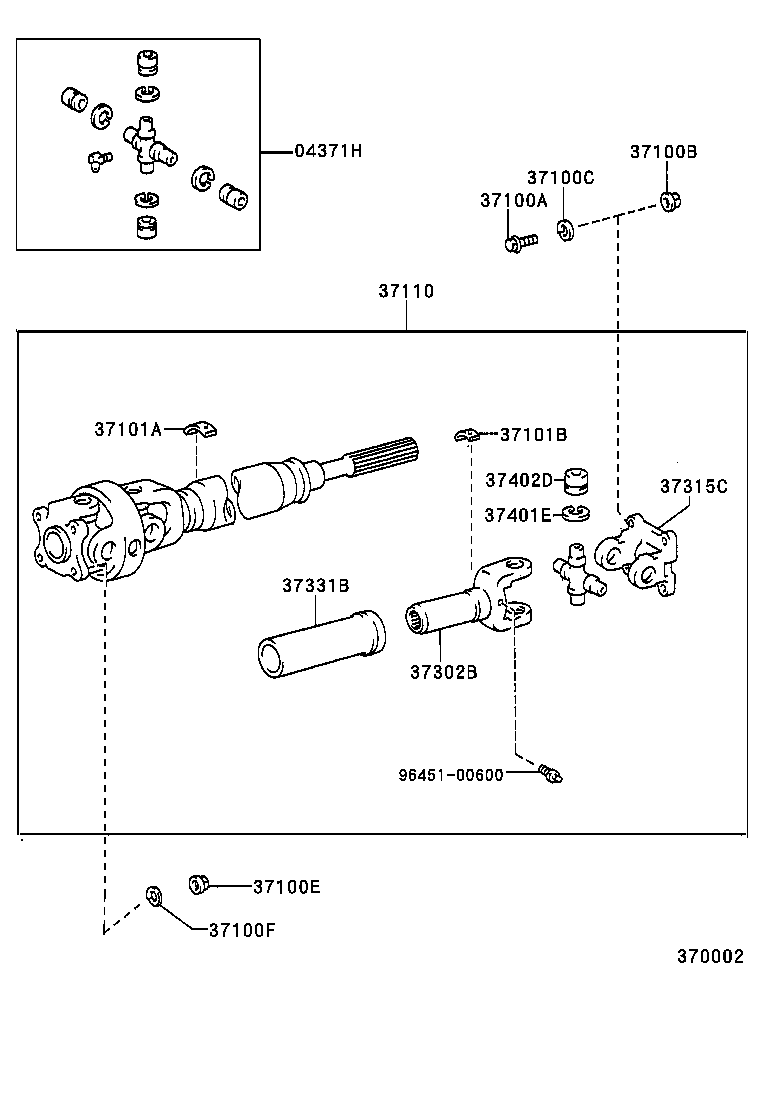  LAND CRUISER 90 |  PROPELLER SHAFT UNIVERSAL JOINT