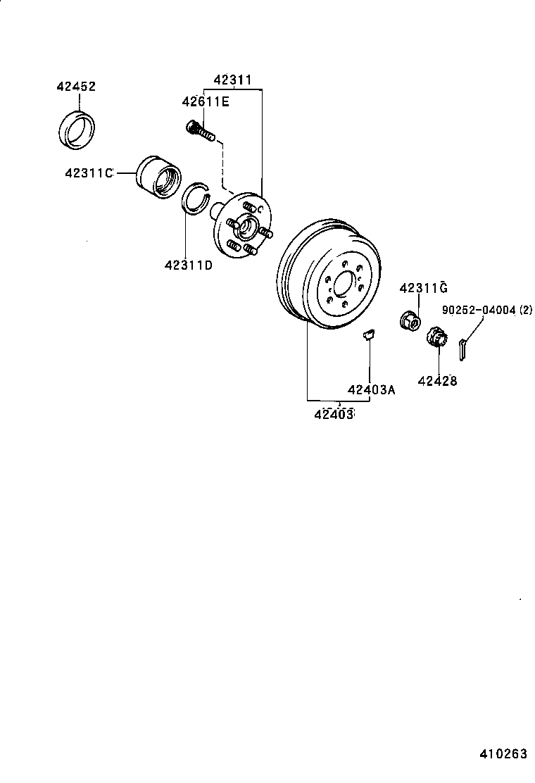  HIACE HIACE S B V |  REAR AXLE SHAFT HUB