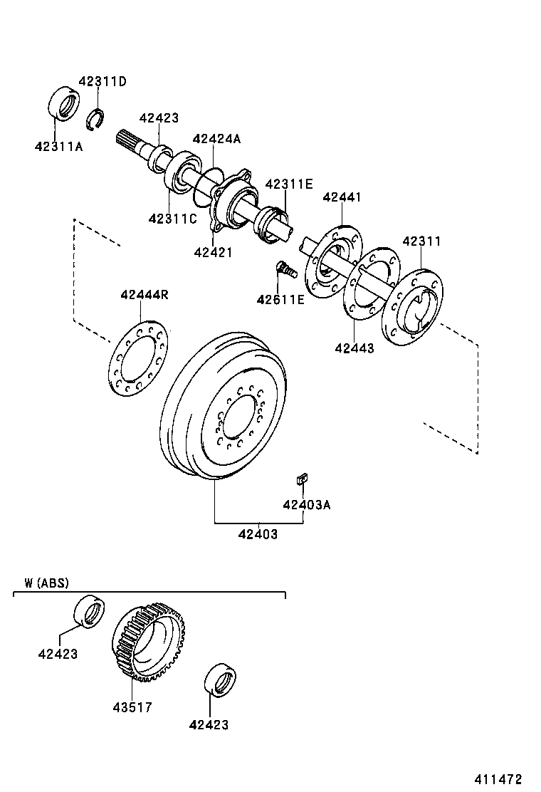  HILUX 4RUNNER |  REAR AXLE SHAFT HUB