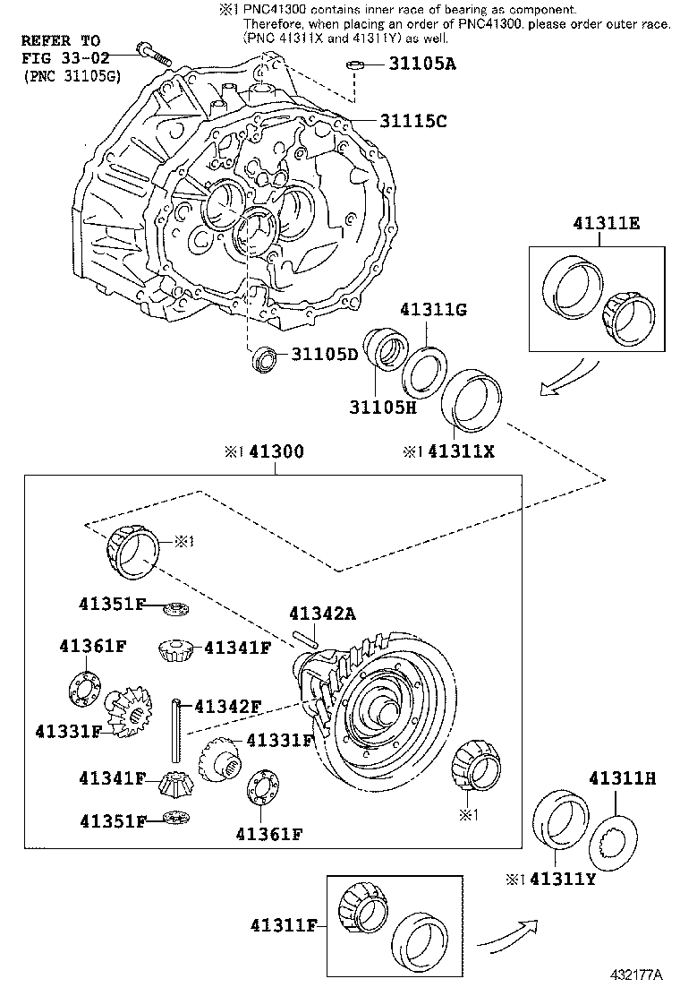  AURIS UKP |  FRONT AXLE HOUSING DIFFERENTIAL