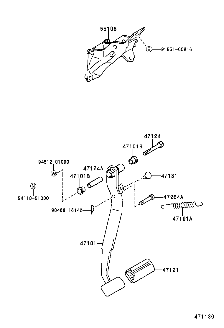  COROLLA |  BRAKE PEDAL BRACKET