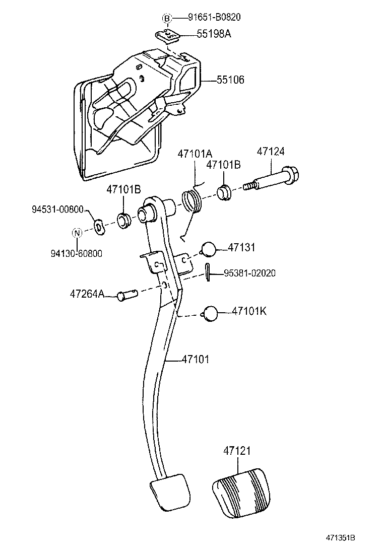  TOWNACE LITEACE |  BRAKE PEDAL BRACKET