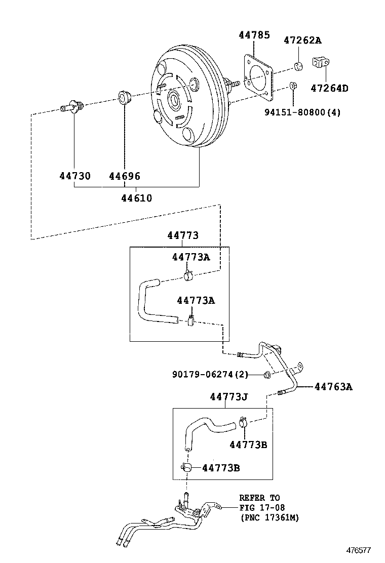  NOAH |  BRAKE BOOSTER VACUUM TUBE