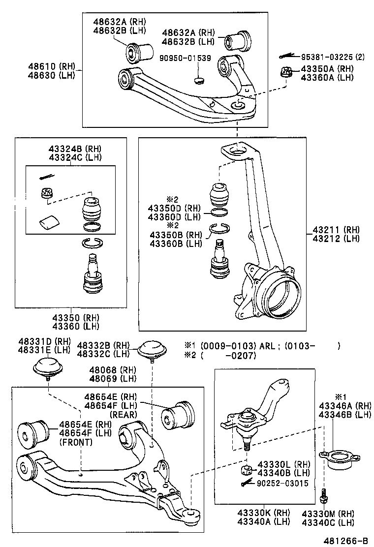  LAND CRUISER 90 |  FRONT AXLE ARM STEERING KNUCKLE