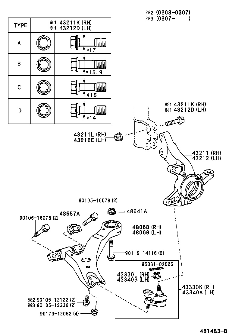  CAMRY |  FRONT AXLE ARM STEERING KNUCKLE