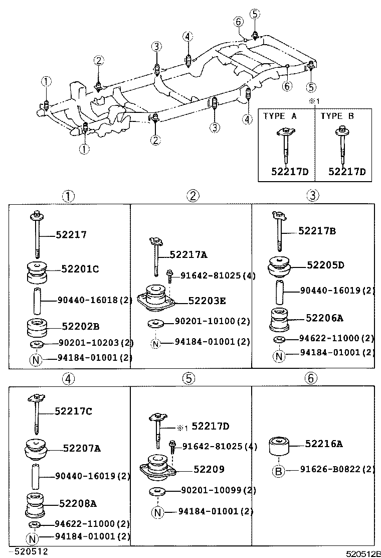  LAND CRUISER 90 |  CAB MOUNTING BODY MOUNTING