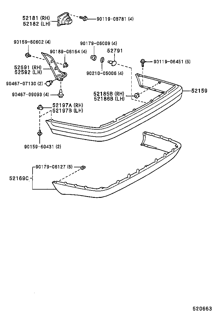  COROLLA |  REAR BUMPER BUMPER STAY