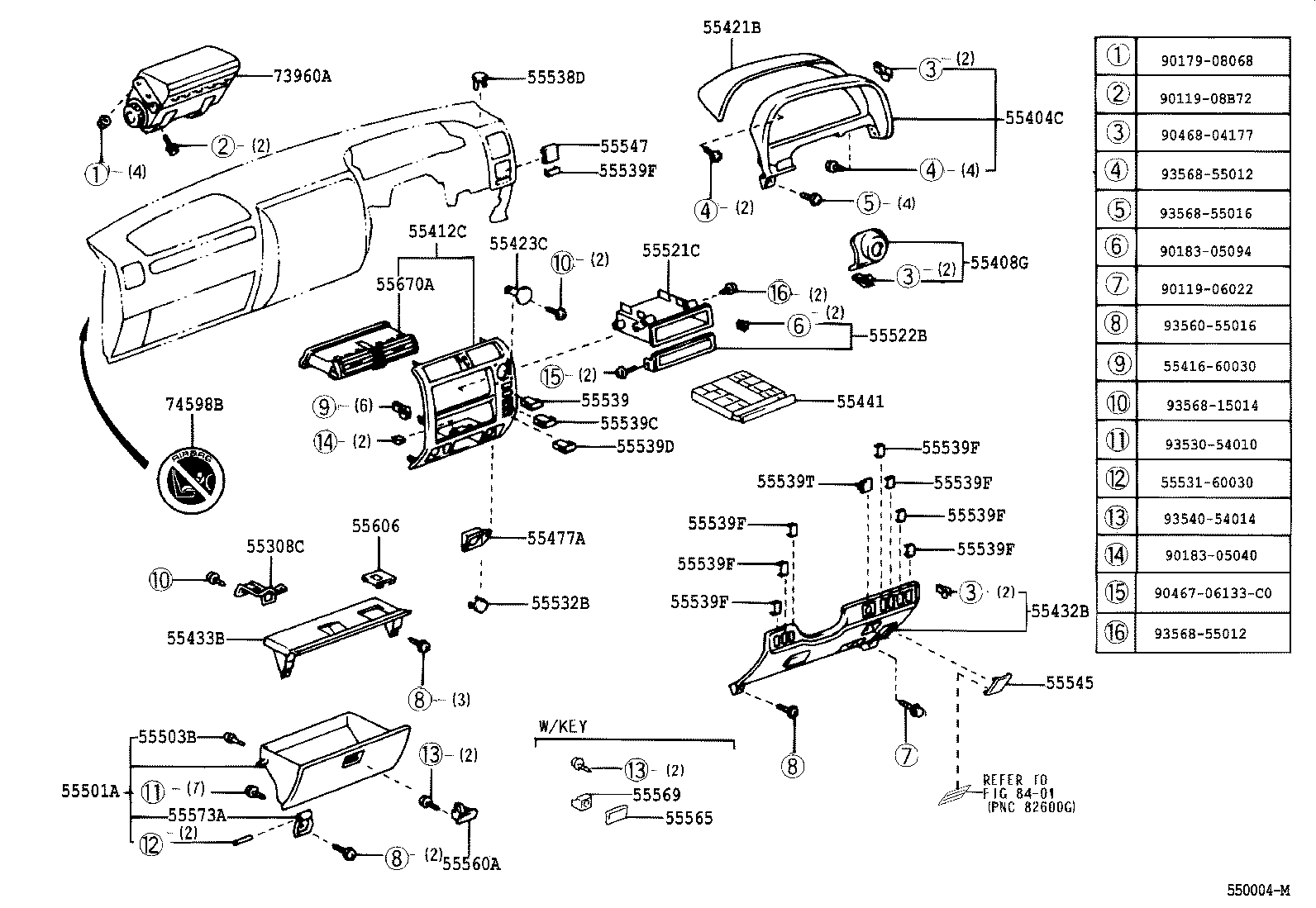  LAND CRUISER 90 |  INSTRUMENT PANEL GLOVE COMPARTMENT