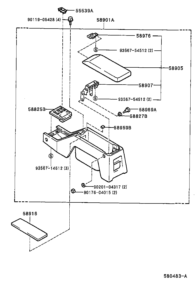  HILUX 4RUNNER |  CONSOLE BOX BRACKET