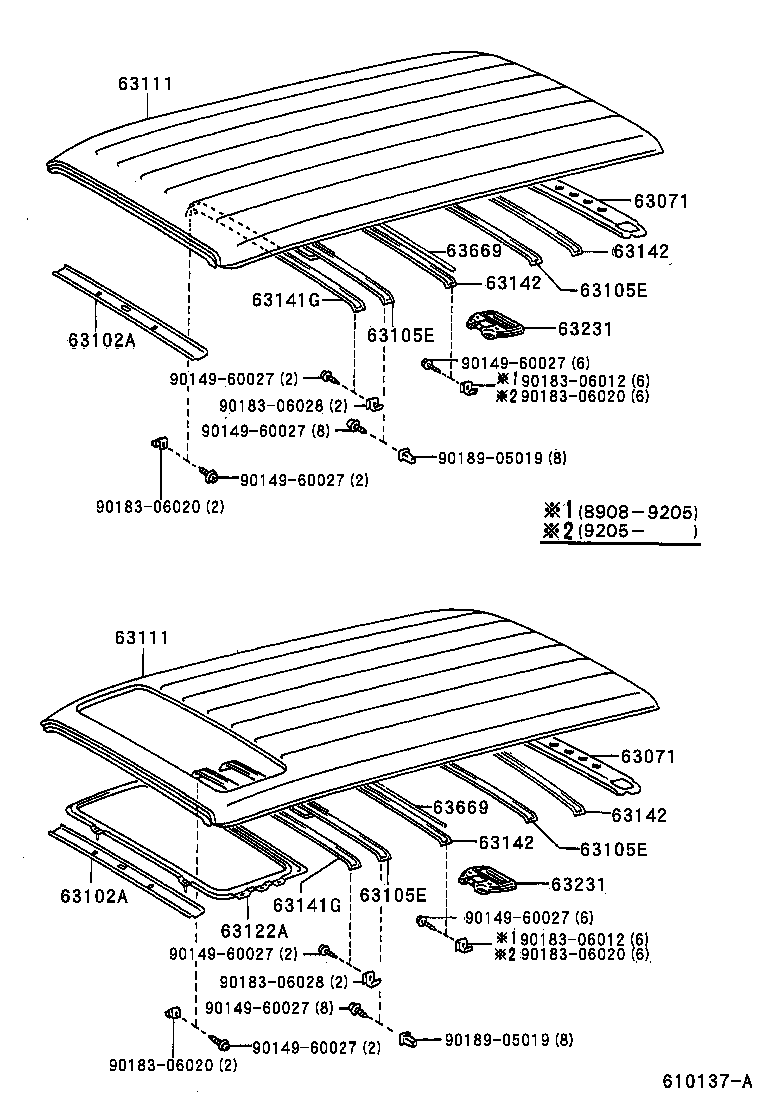  HIACE VAN COMUTER |  ROOF PANEL BACK PANEL