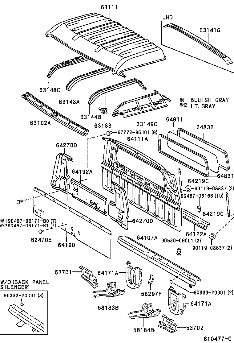  DYNA 200 |  ROOF PANEL BACK PANEL