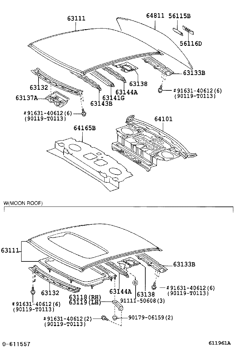  CAMRY |  ROOF PANEL BACK WINDOW GLASS