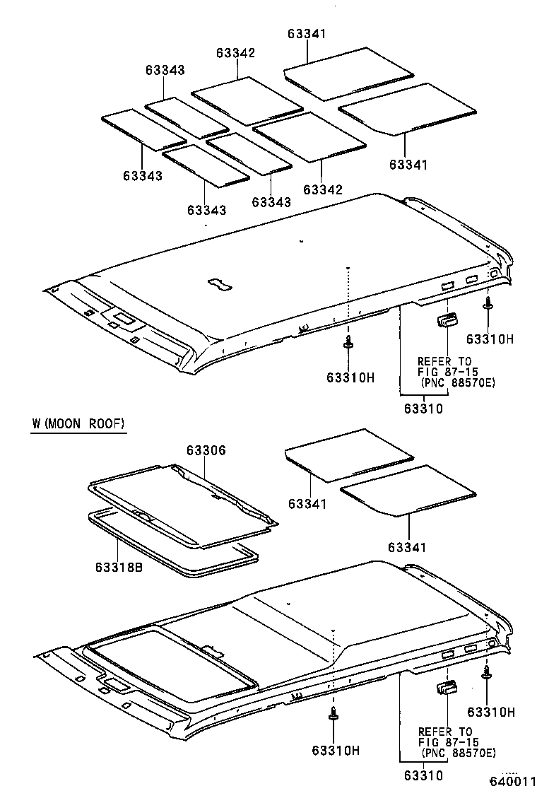  LAND CRUISER 90 |  ROOF HEADLINING SILENCER PAD