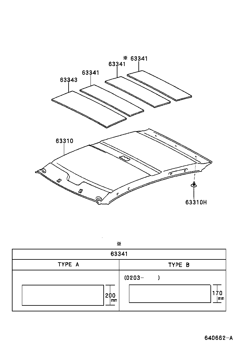  YARIS ECHO |  ROOF HEADLINING SILENCER PAD