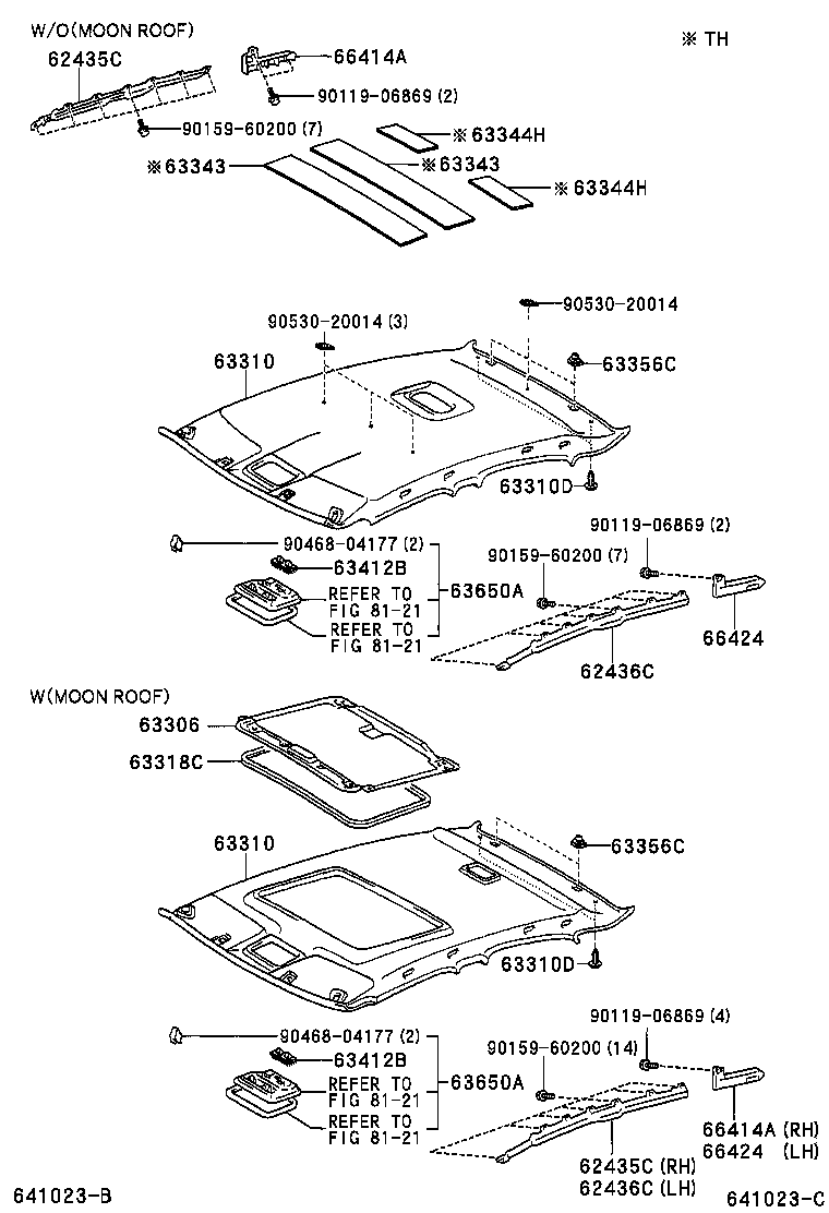  CAMRY |  ROOF HEADLINING SILENCER PAD