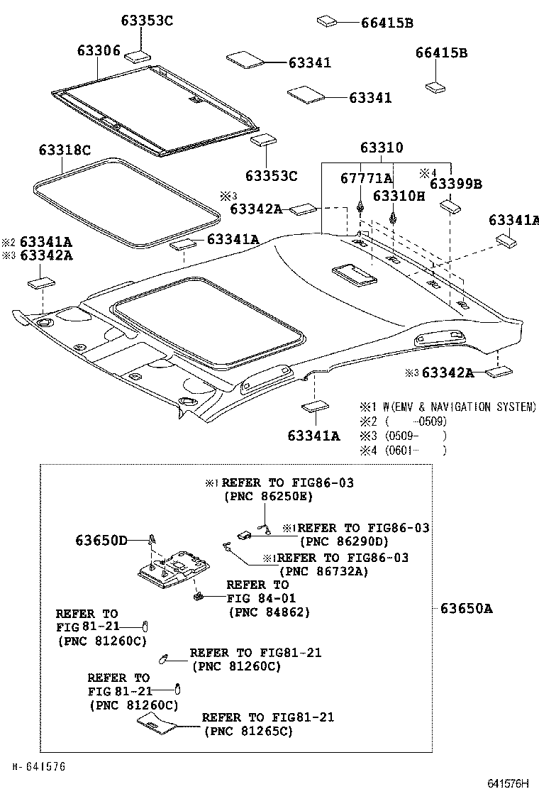  AVALON |  ROOF HEADLINING SILENCER PAD