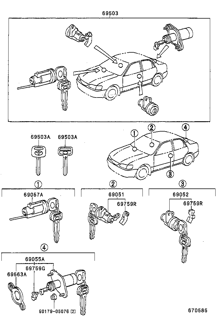  COROLLA |  LOCK CYLINDER SET