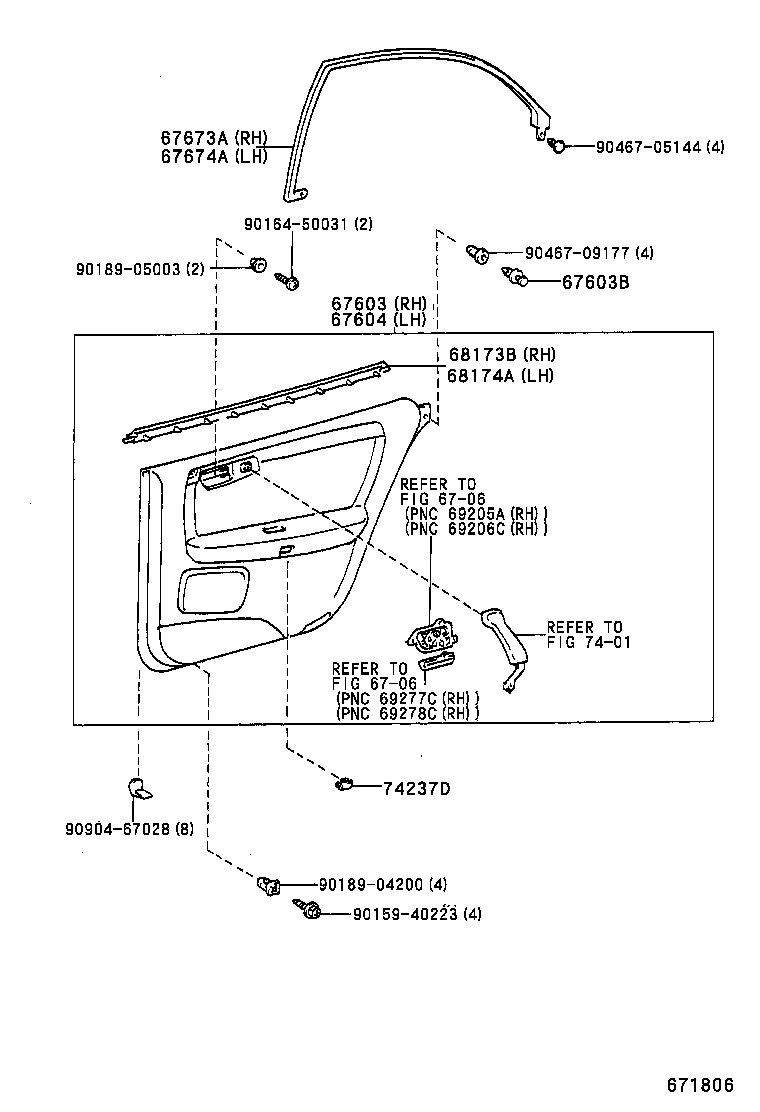  CROWN |  REAR DOOR PANEL GLASS