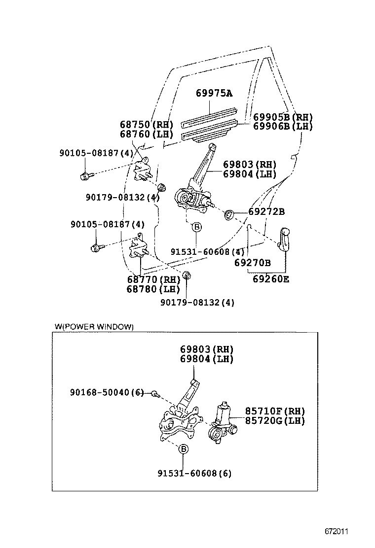  RAV4 |  REAR DOOR WINDOW REGULATOR HINGE