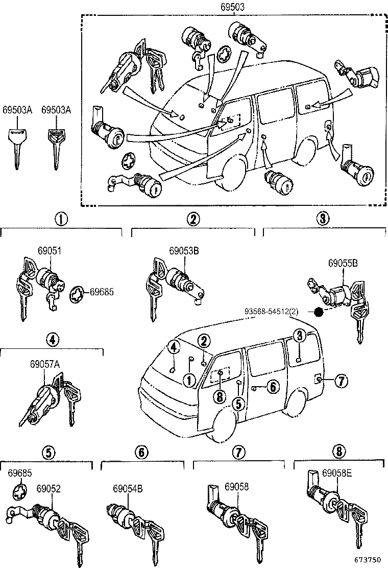  HIACE VAN COMUTER |  LOCK CYLINDER SET