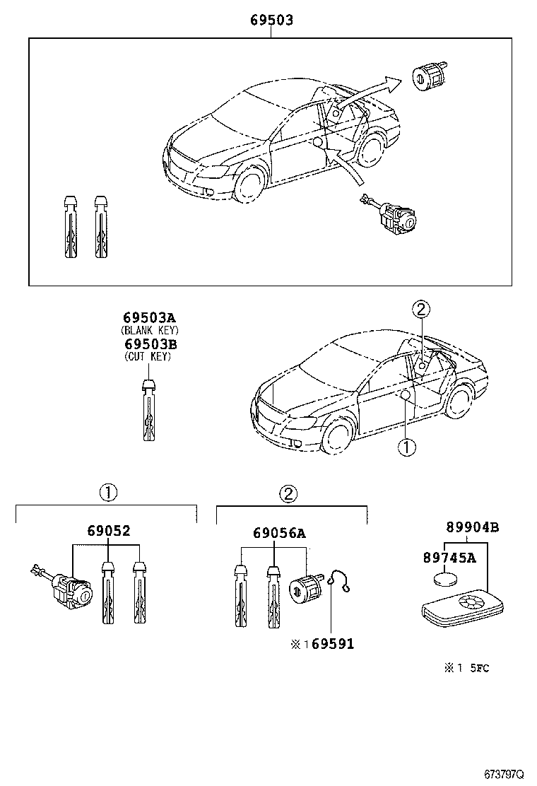  AVALON |  LOCK CYLINDER SET