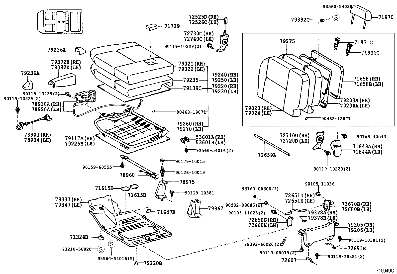  LAND CRUISER 90 |  SEAT SEAT TRACK