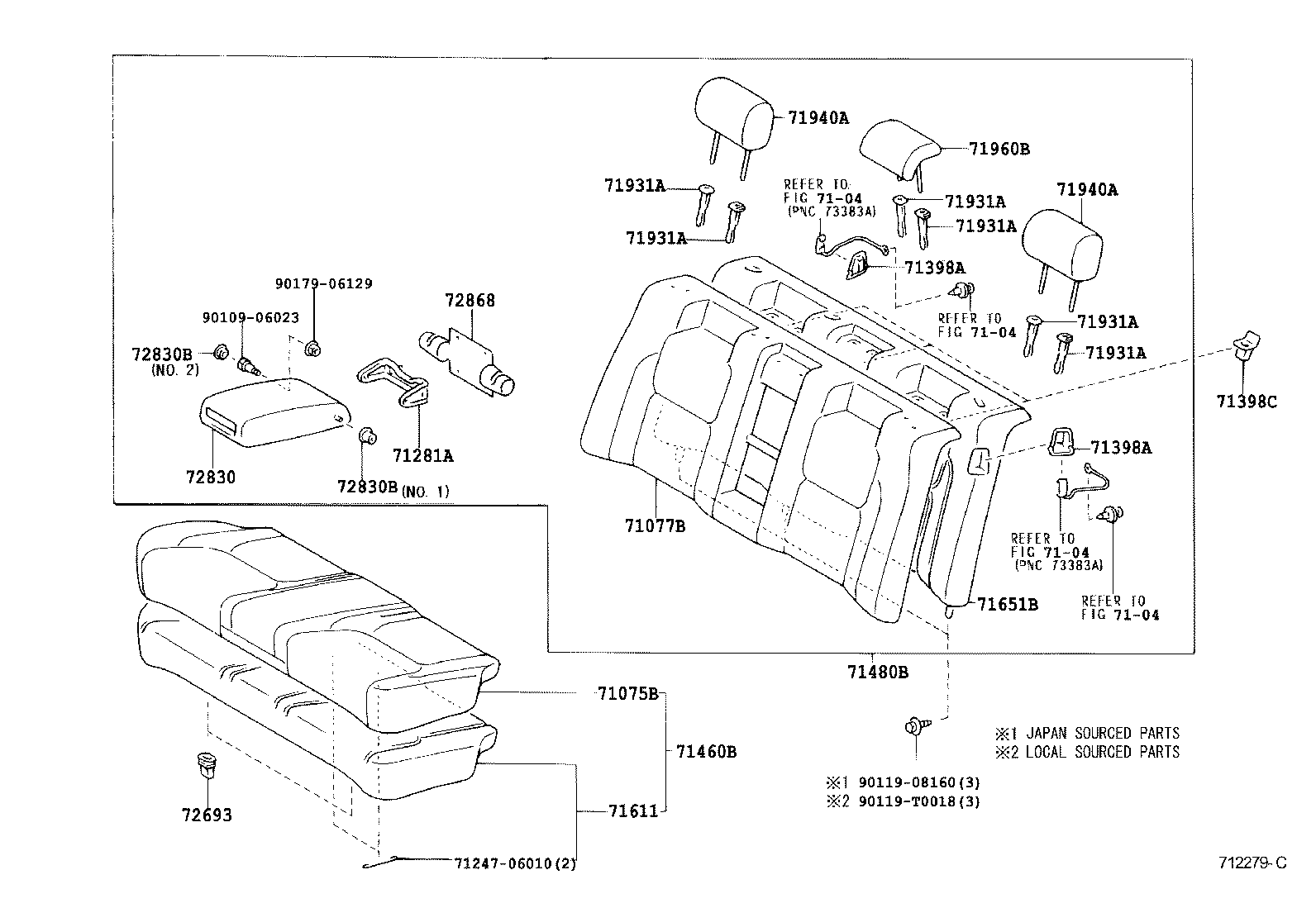  CAMRY |  REAR SEAT SEAT TRACK