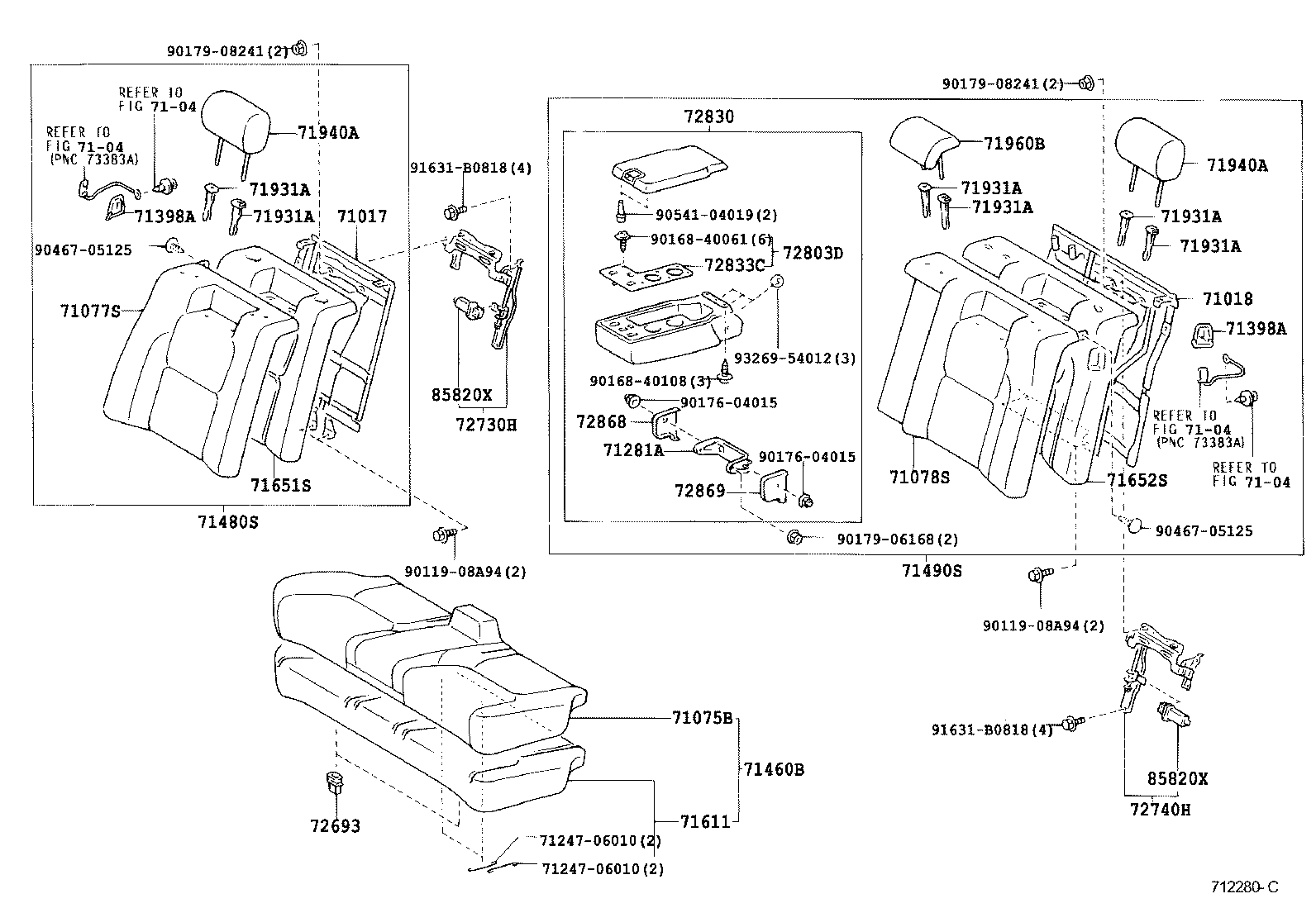  CAMRY |  REAR SEAT SEAT TRACK