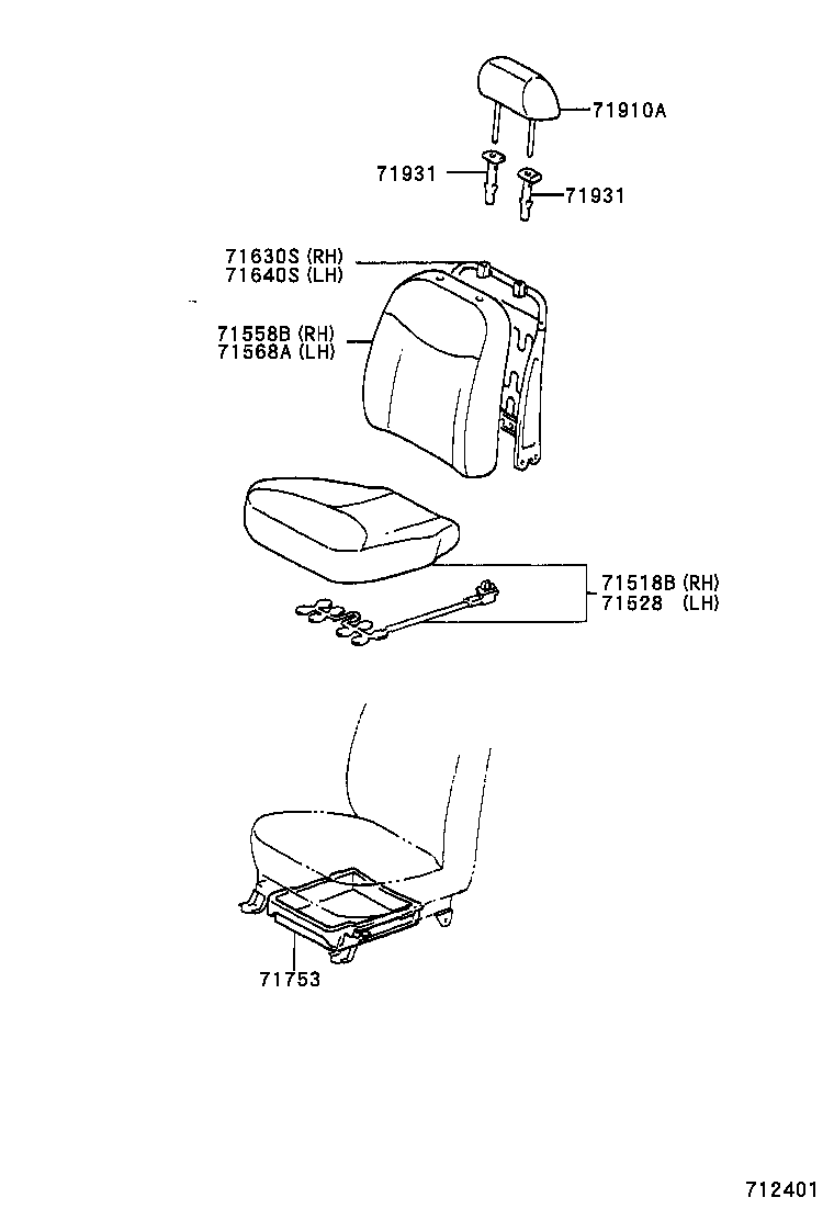  YARIS ECHO |  FRONT SEAT SEAT TRACK