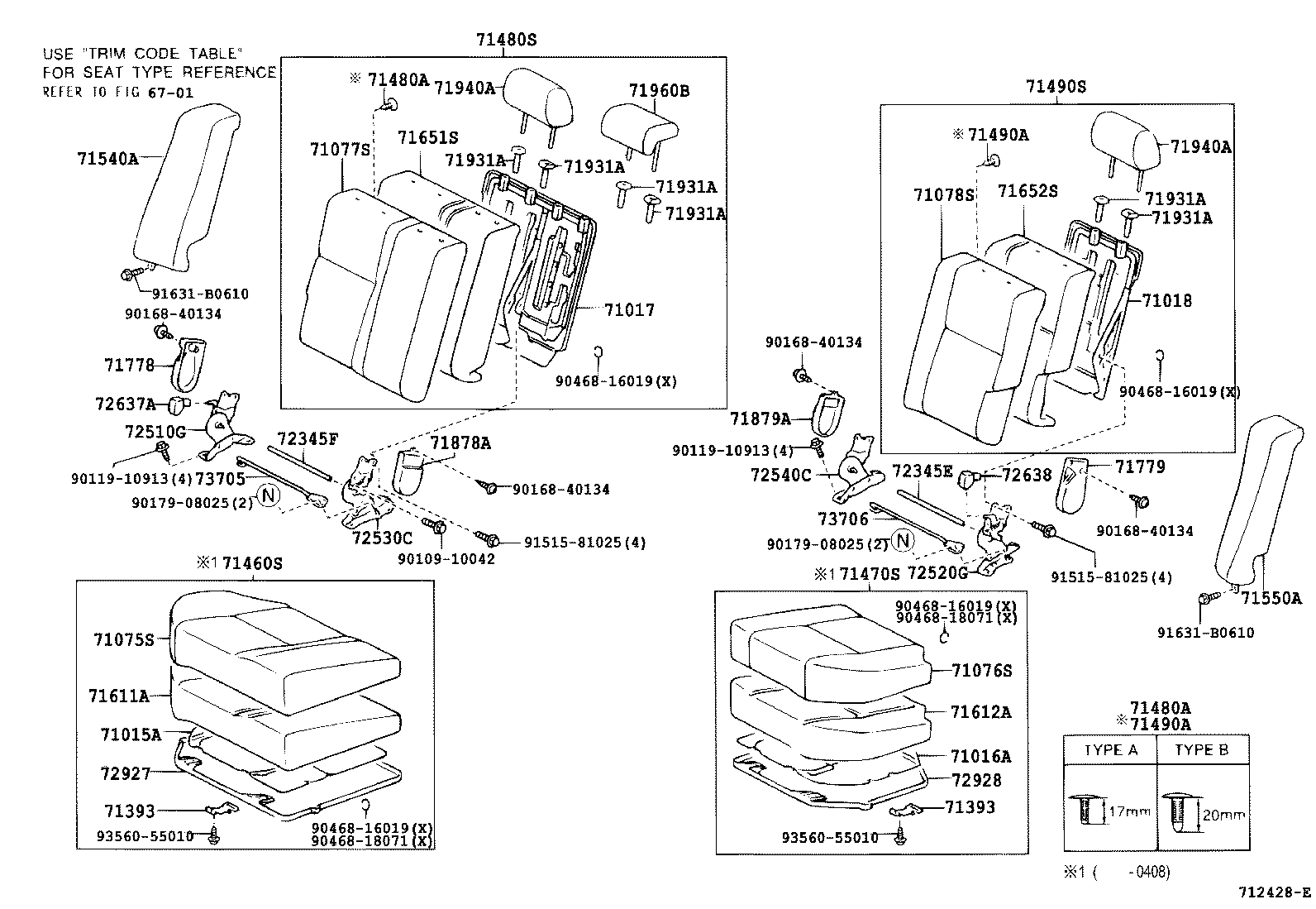  COROLLA |  REAR SEAT SEAT TRACK