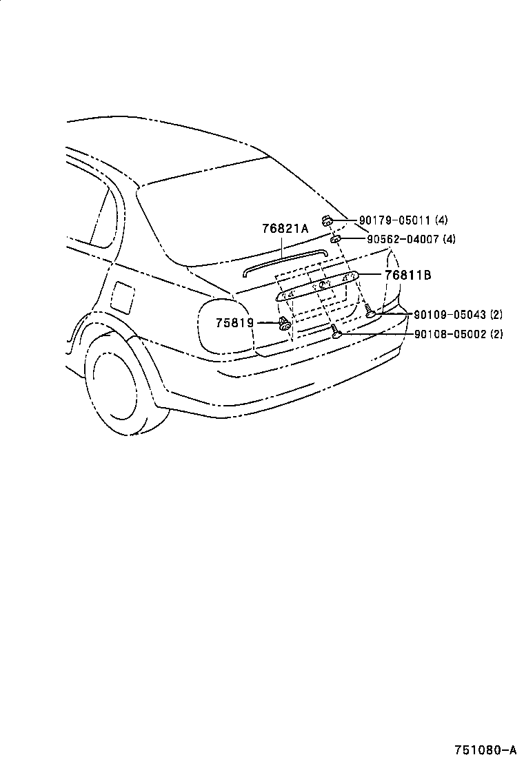  YARIS ECHO |  REAR MOULDING