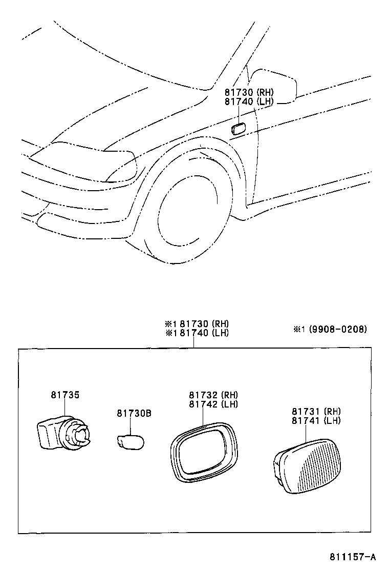  YARIS ECHO |  SIDE TURN SIGNAL LAMP OUTER MIRROR LAMP