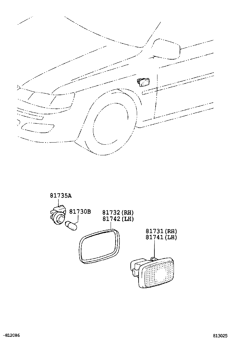  CAMRY |  SIDE TURN SIGNAL LAMP OUTER MIRROR LAMP