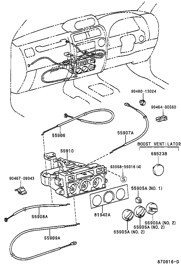  LAND CRUISER 90 |  HEATING AIR CONDITIONING CONTROL AIR DUCT