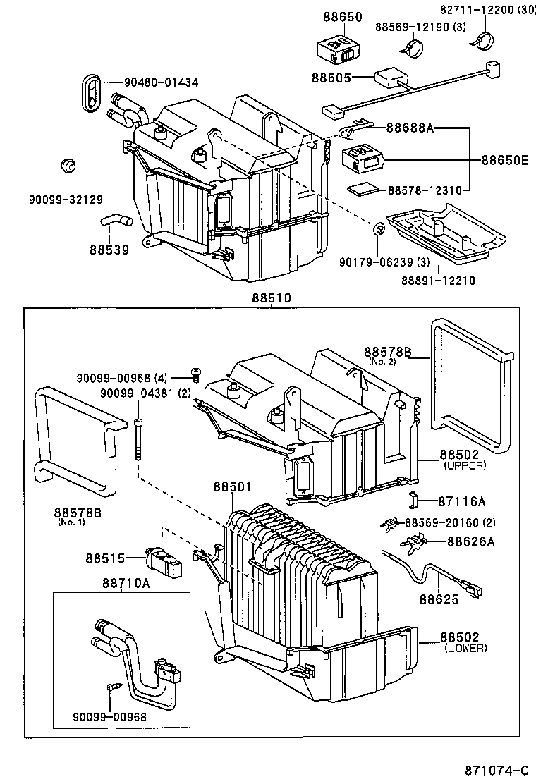  COROLLA |  HEATING AIR CONDITIONING COOLER UNIT