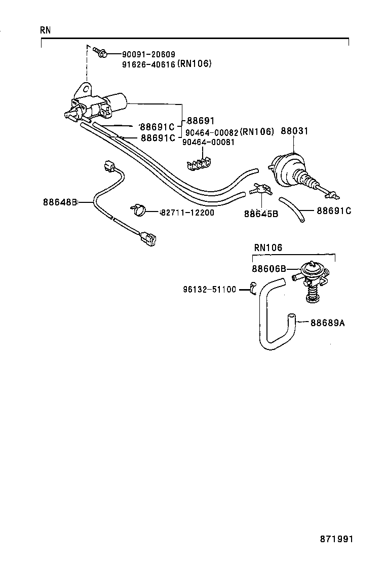  HILUX 4RUNNER |  HEATING AIR CONDITIONING VACUUM PIPING