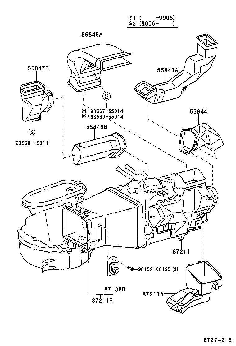  LAND CRUISER 90 |  HEATING AIR CONDITIONING CONTROL AIR DUCT