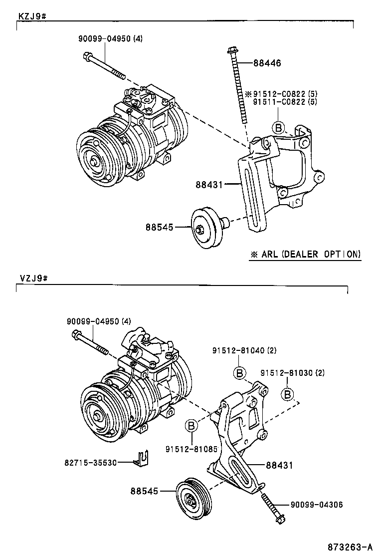  LAND CRUISER 90 |  HEATING AIR CONDITIONING COMPRESSOR