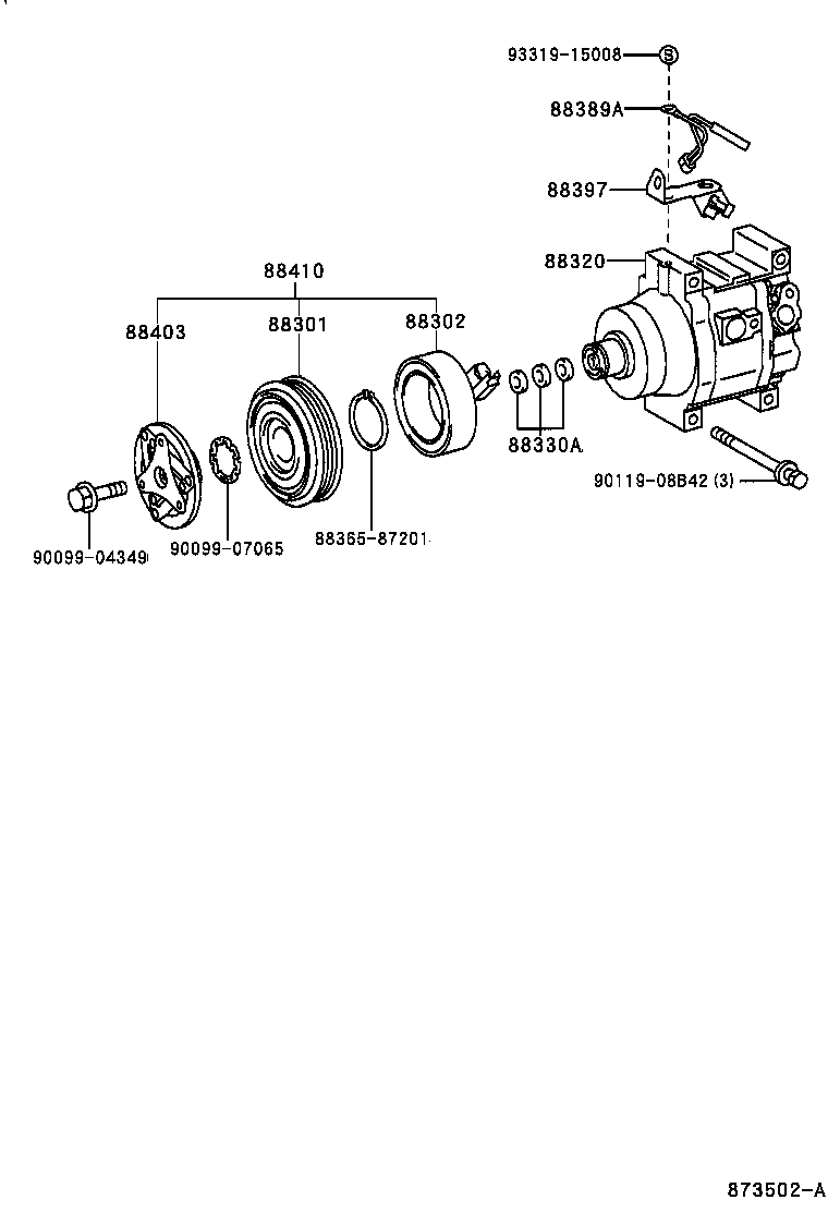  YARIS ECHO |  HEATING AIR CONDITIONING COMPRESSOR