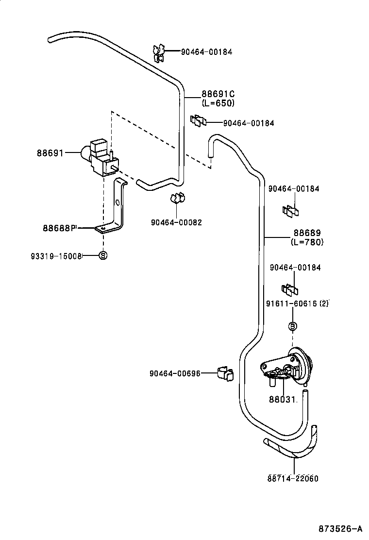  HIACE VAN COMUTER |  HEATING AIR CONDITIONING VACUUM PIPING