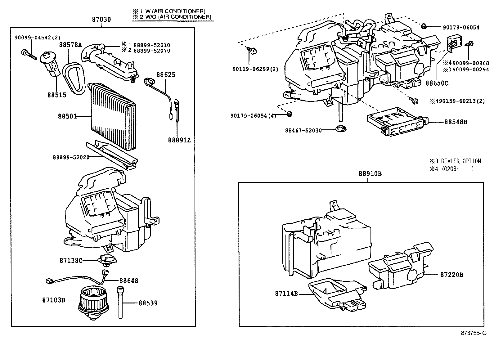  YARIS ECHO |  HEATING AIR CONDITIONING COOLER UNIT