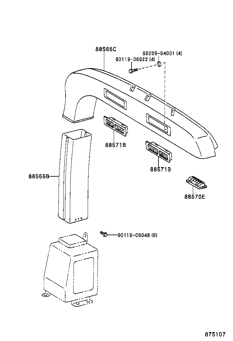  LAND CRUISER 70 |  HEATING AIR CONDITIONING CONTROL AIR DUCT