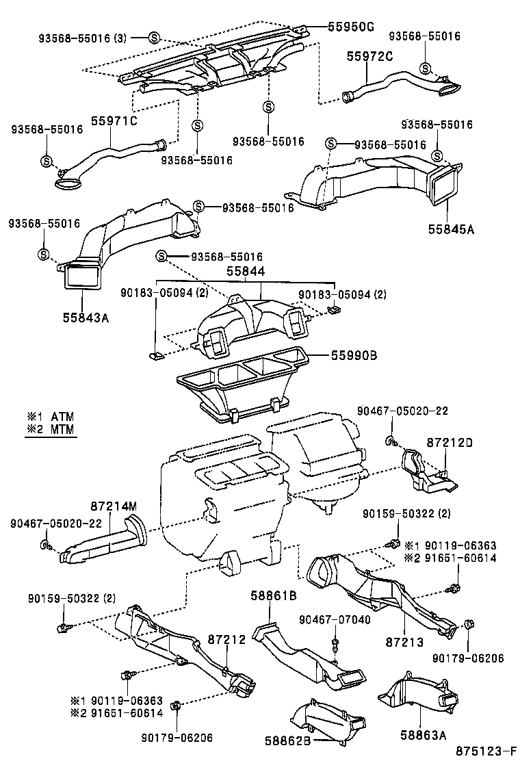  CAMRY |  HEATING AIR CONDITIONING CONTROL AIR DUCT